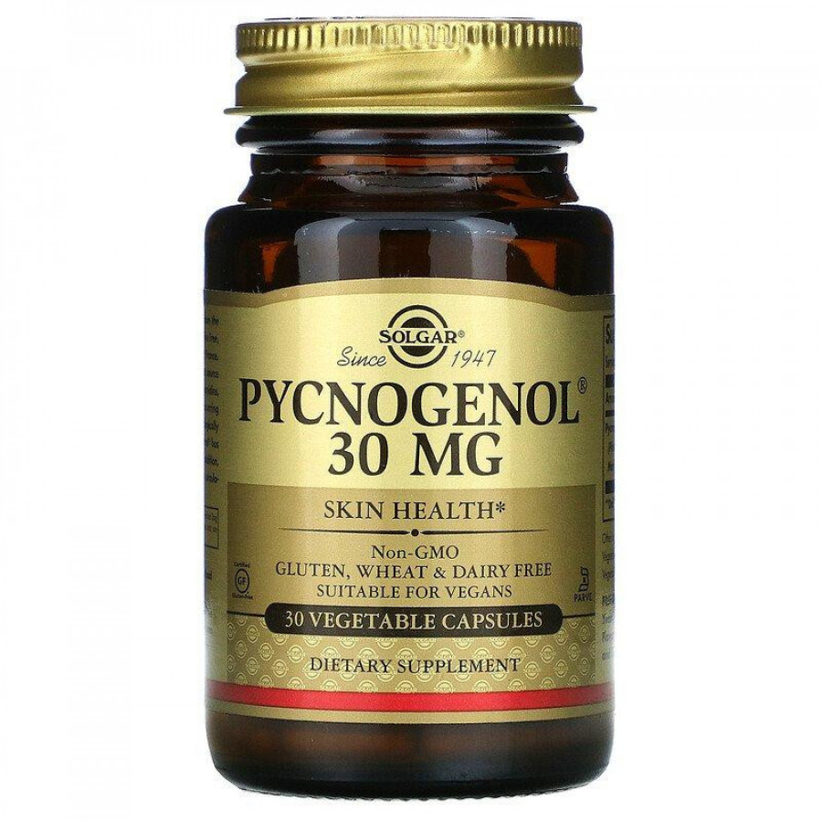 Пигногенол "Pycnogenol" Solgar, 30 мг, 30 капсул