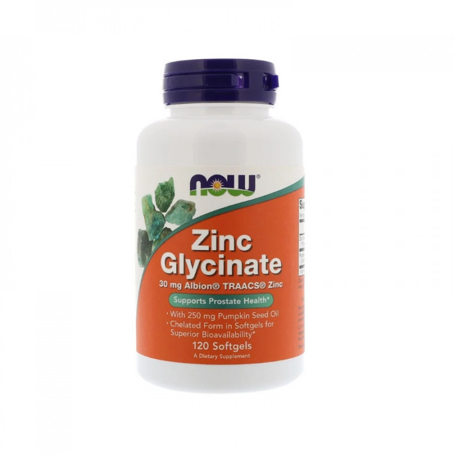 Цинк глицинат 30 мг, Zinc Glycinate, Now Foods, 120 капсул