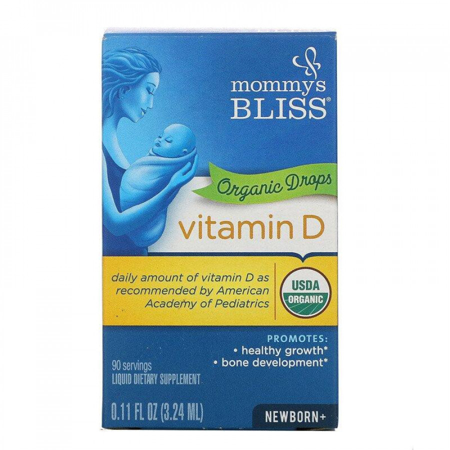 Витамин D3, органические капли для новорожденных "Vitamin D organic drops" Mommy's Bliss, 3,24 мл