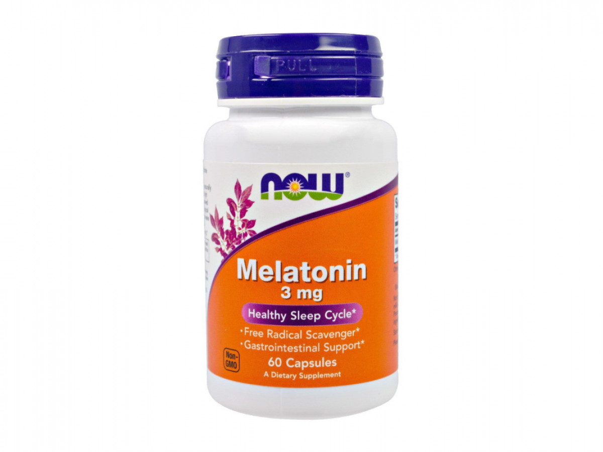 Мелатонин Melatonin, 3 мг, Now Foods, 60 капсул