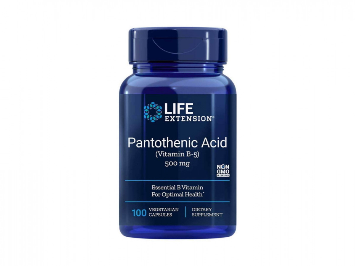 Пантотеновая кислота Pantothenic Acid B5, Life Extension, 500 мг, 100 капсул