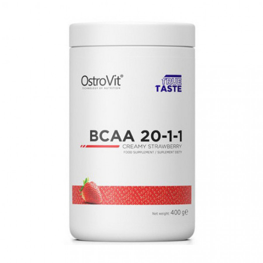 BCAA 20-1-1, OstroVit, 400 г, клубника со сливками