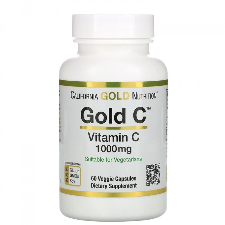 Витамин C, Gold C, 1000 мг, California Gold Nutrition, 60 капсул