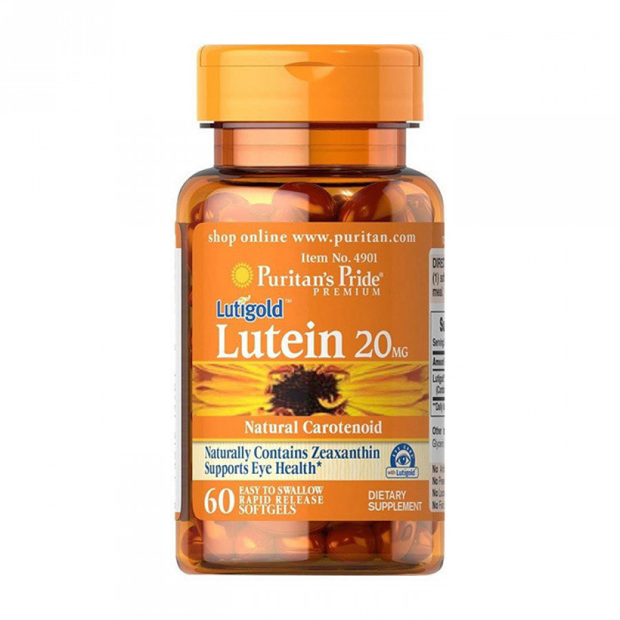 Лютеин "Lutein" Puritan's Pride, 20 мг, 60 капсул