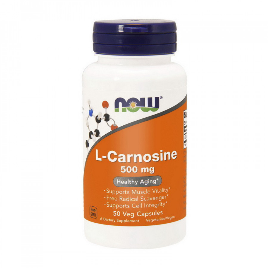 L-карнозин "L-Carnosine" 500 мг, Now Foods, 50 капсул