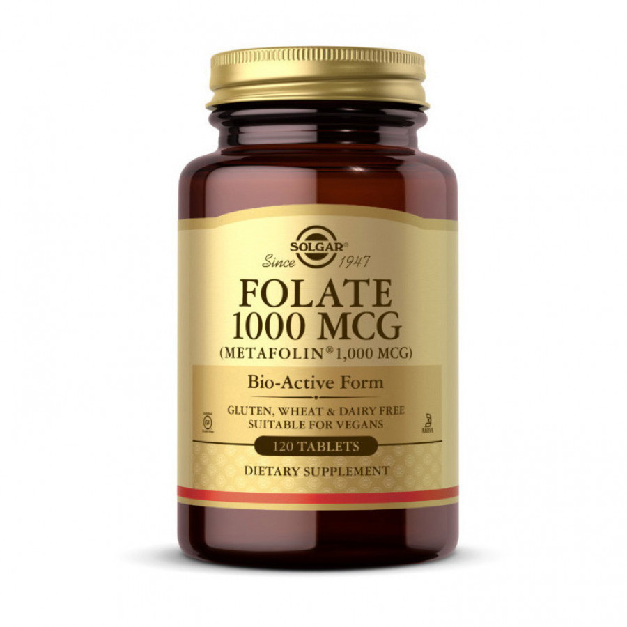 Фолат (метафолин) "Folate (Metafolin)" 1000 мкг, Solgar, 120 таблеток
