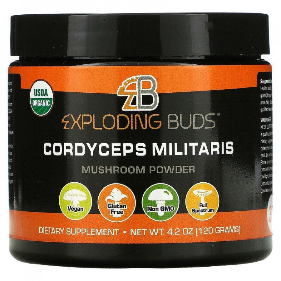 Кордицепс военный "Cordiceps Militaris", Exploding Buds, грибной порошок, 120 г