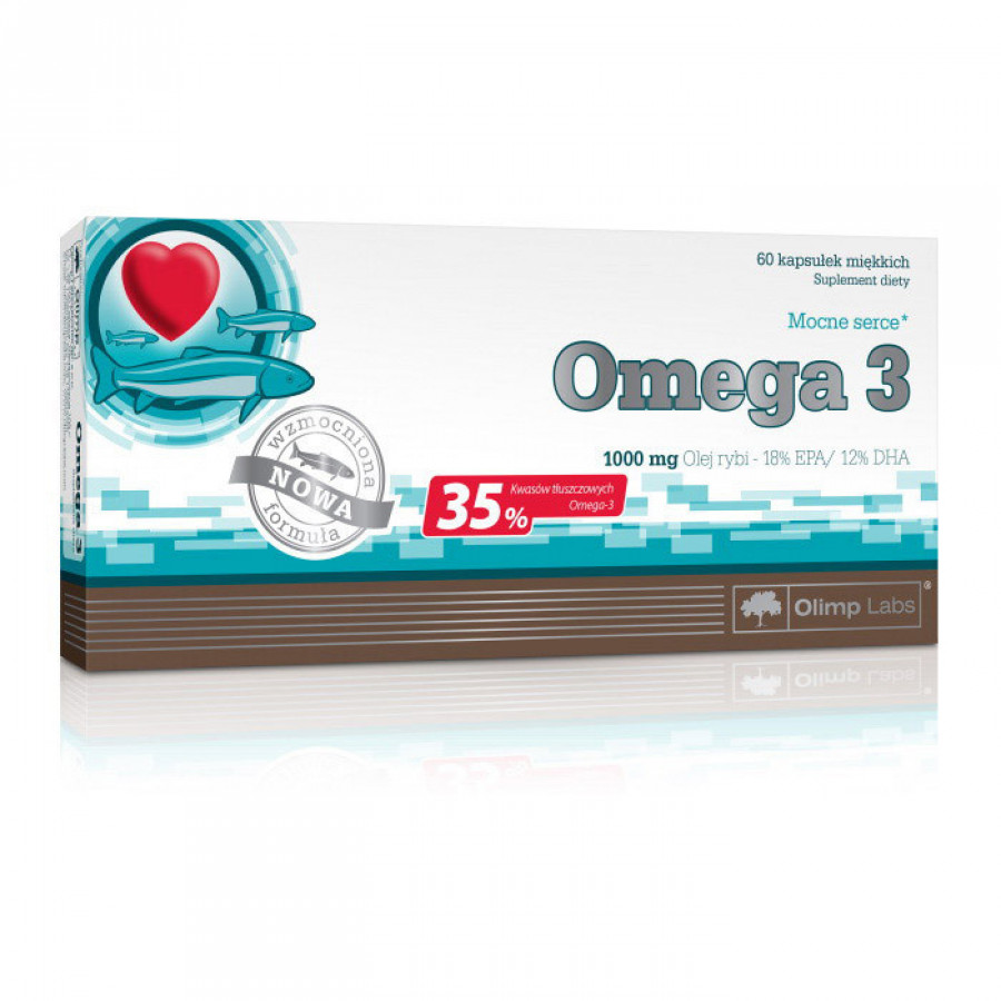 Омега-3 из рыбьего жира "Omega 3" OLIMP, 180 ЭПК/120 ДГК, 60 капсул