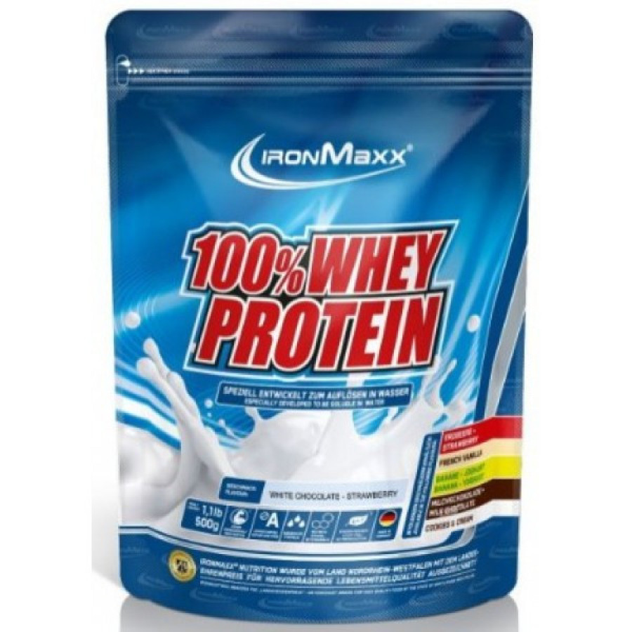 100% Whey Protein - 500 г (пакет) - Клубника-белый шоколад
