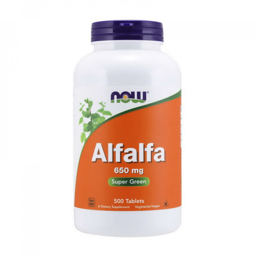 Люцерна "Alfalfa" 650 мг, Now Foods, 500 таблеток