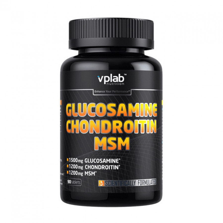 Глюкозамин, хондроитин, МСМ "Glucosamine & Chondroitin MSM" VP Lab, 90 таблеток