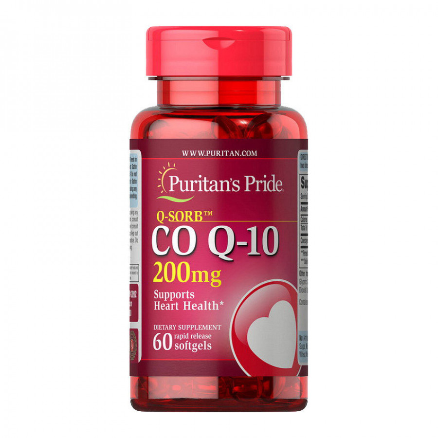 Коэнзим-Q10 "Q-SORB CO Q-10" Puritan's Pride, 200 мг, 60 желатиновых капсул