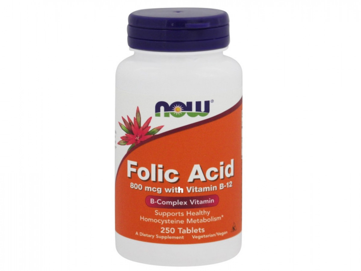 Фолиевая кислота и В12 Folic Acid Vitamin B-12, Now Foods, 250 таблеток