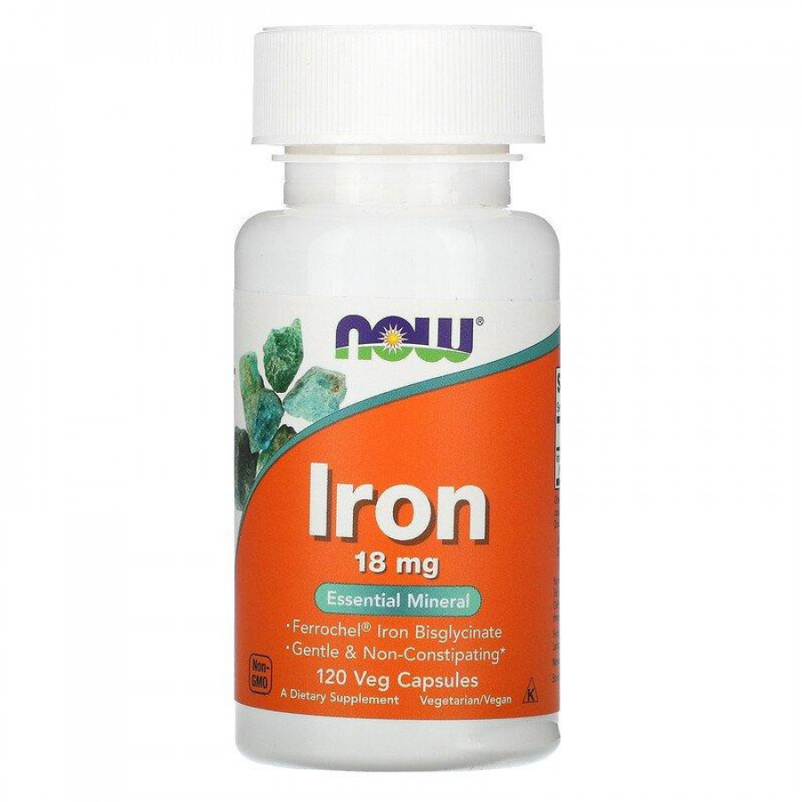 Железо "Iron" Now Foods, 18 мг, 120 капсул