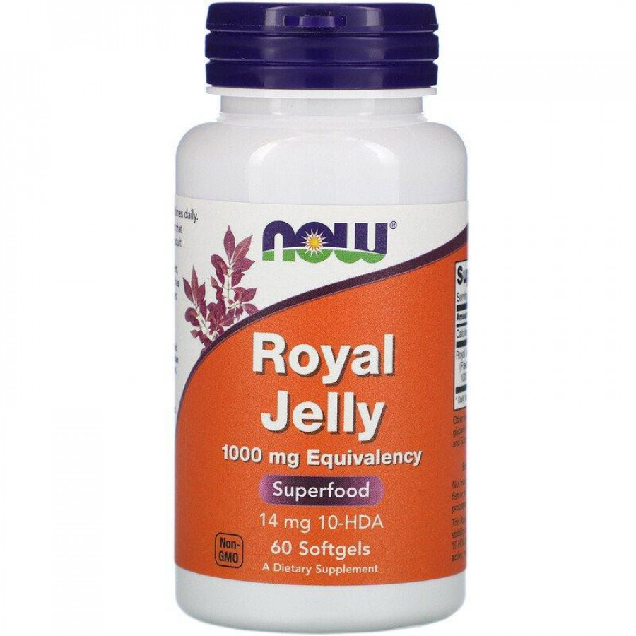 Маточное молочко "Royal Jelly Eguivalency" Now Foods, 1000 мг, 60 желатиновых капсул
