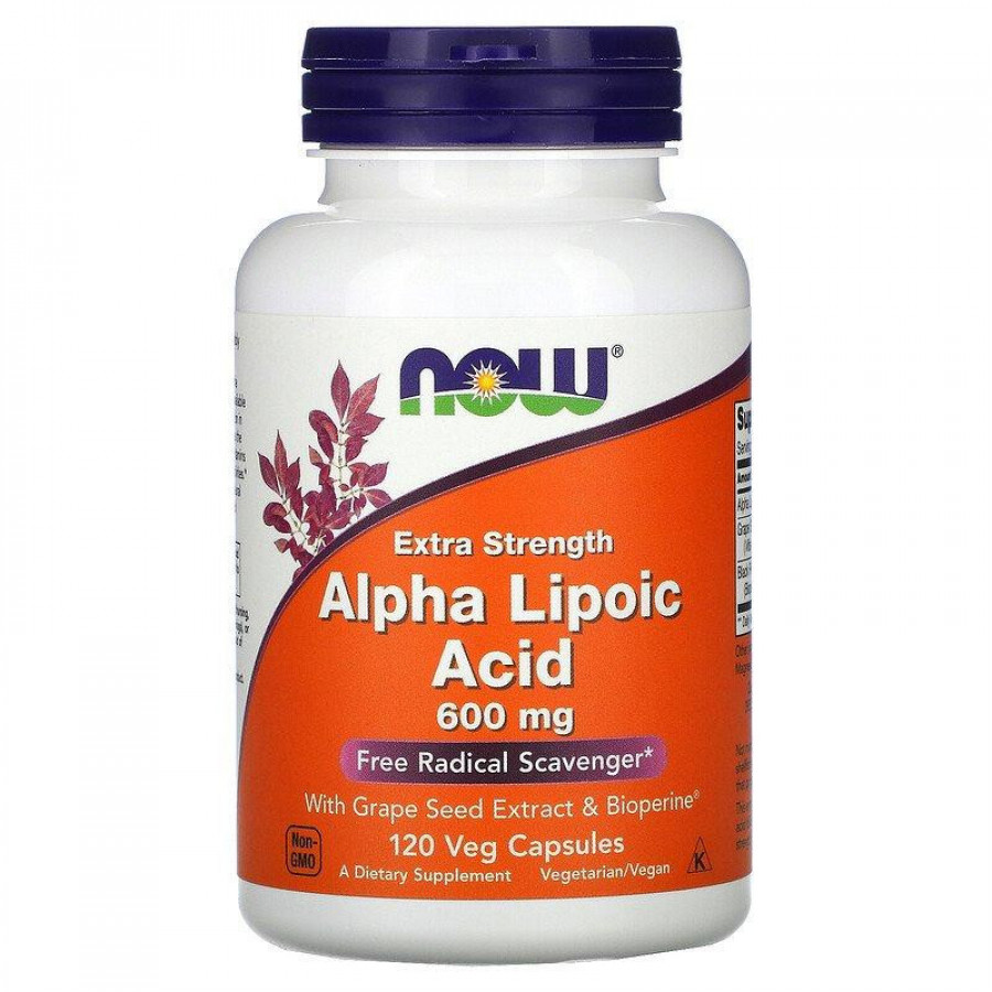 Альфа-липоевая кислота "Alpha Lipoic Acid 600 mg Extra Strength" Now Foods, 600 мг, 120 капсул