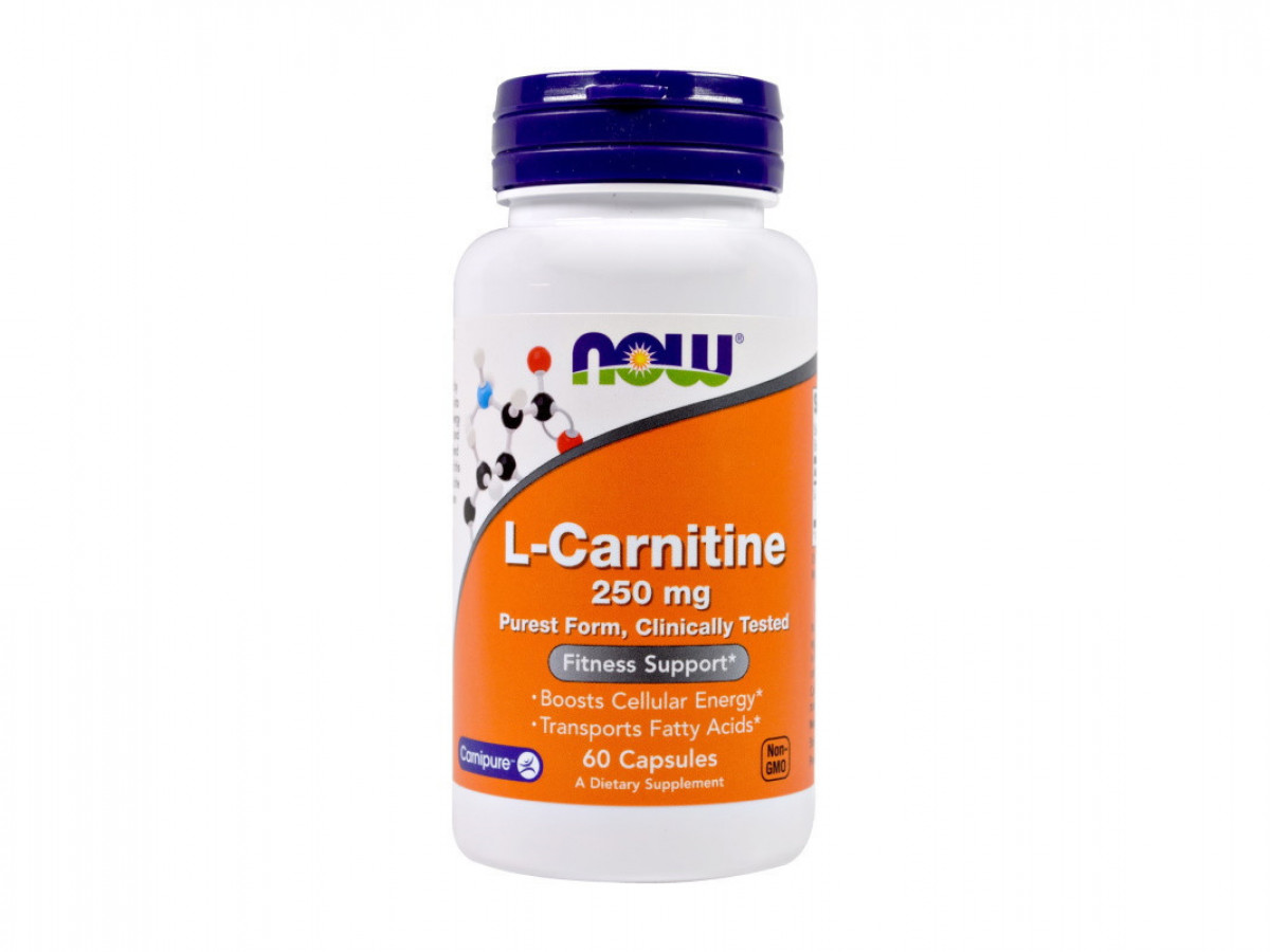 Л-карнитин L-carnitine, Now Foods, 250 мг, 60 капсул