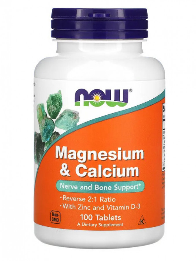 Магний и кальций "Magnesium & Calcium" Now Foods, 100 таблеток
