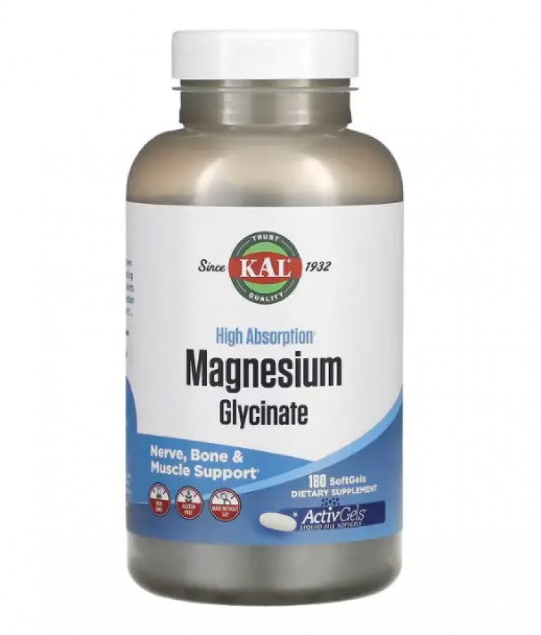 Магний глицинат "Magnesium Glycinate" Kal, 400 мг, 180 таблеток