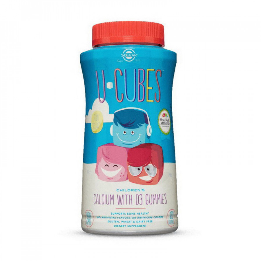 Кальций для детей с витамином D3 "U-Cubes Children's Calcium with D3" Solgar, 120 мармеладок
