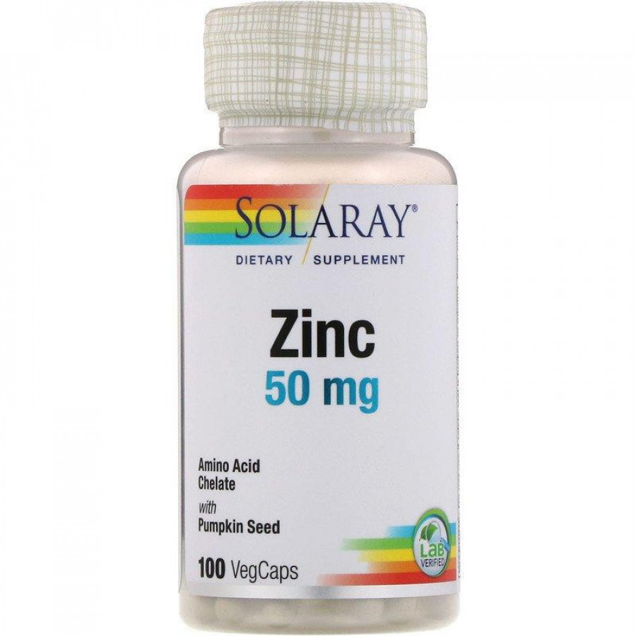 Цинк "Zinc" 50 мг, Solaray, 100 капсул