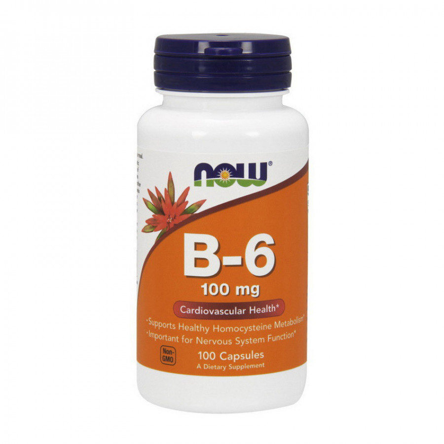 Витамин B6 "B-6" Now Foods, 100 мг, 100 капсул