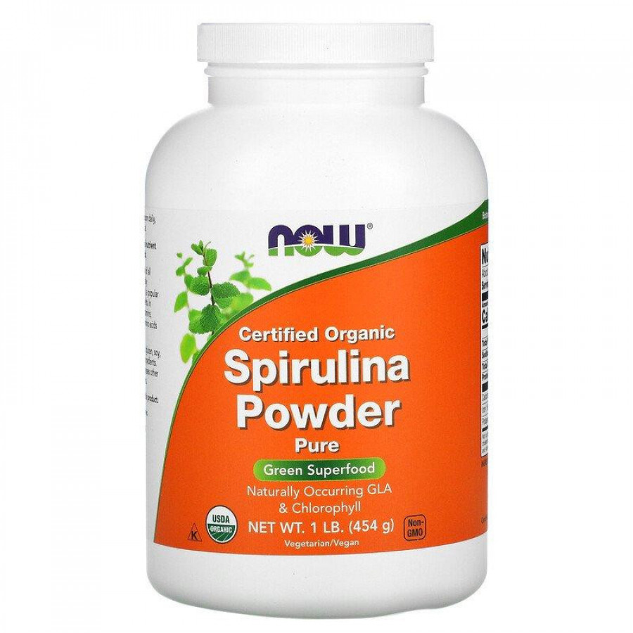 Органическая спирулина "Organic Spirulina Powder" Now Foods, 454 г