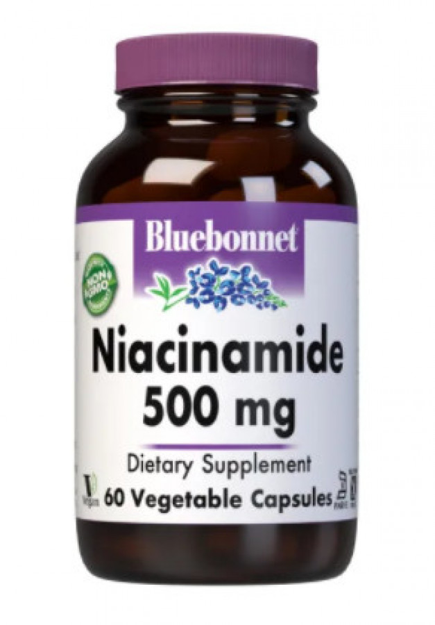 Ниацинамид "Niacinamide" Bluebonnet Nutrition, 500 мг, 60 капсул