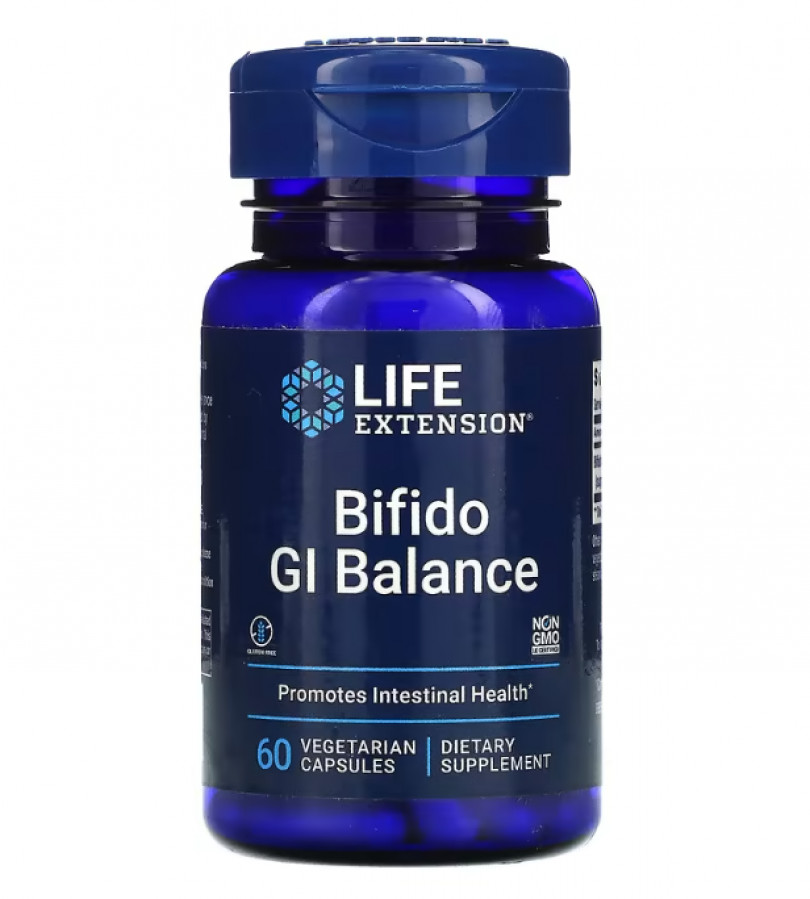 Бифидобактерии для кишечника, Bifido GI Balance, Life Extension, 60 вегетарианских капсул