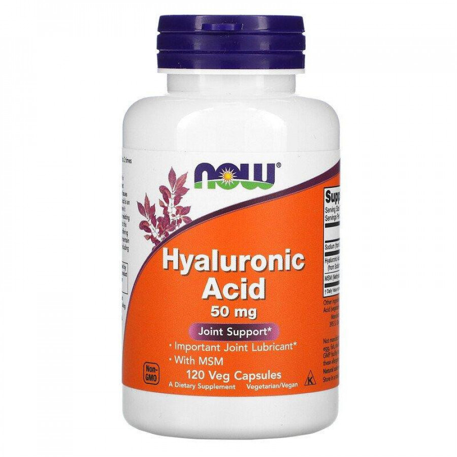 Гиалуроновая кислота Hyaluronic Acid, Now Foods, 50 мг, 120 капсул