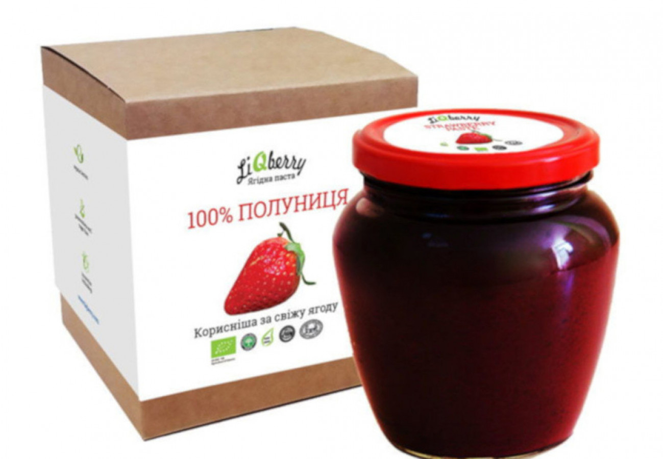 100%  клубника, Liqberry, ягодная паста, 550 г