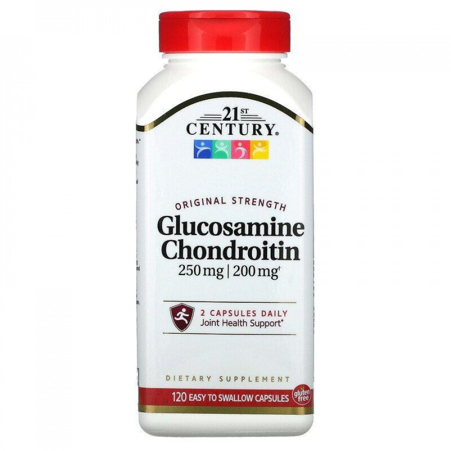 Глюкозамин и хондроитин "Glucosamine Chondroitin" 21st Century, 250 мг/200 мг, 120 капсул