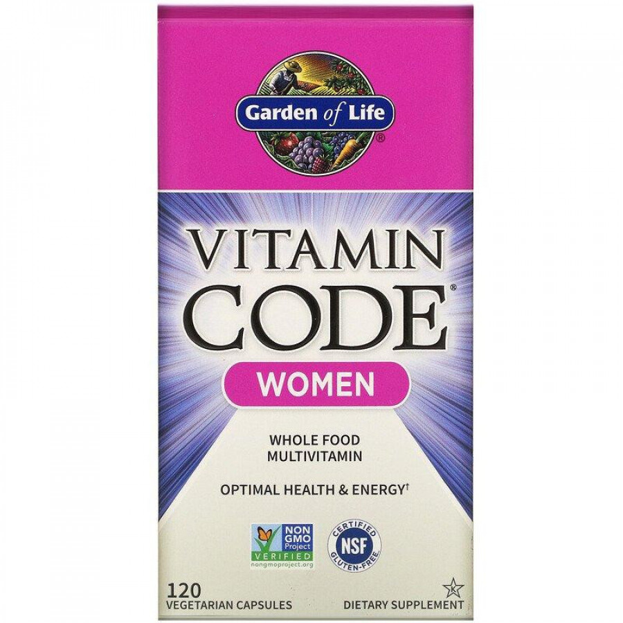 Органические витамины для женщин "Vitamin Code Women" Garden Of Life, 120 капсул