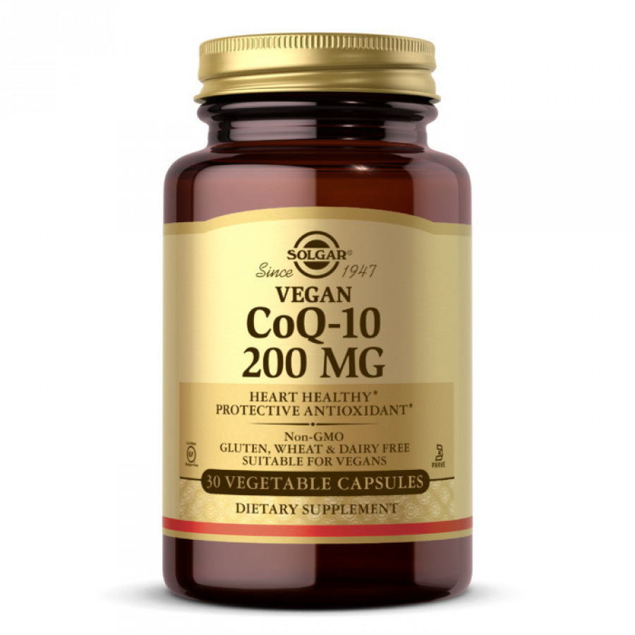 Веганский коэнзим Q-10 "Vegan CoQ-10" 200 мг, Solgar, 30 капсул