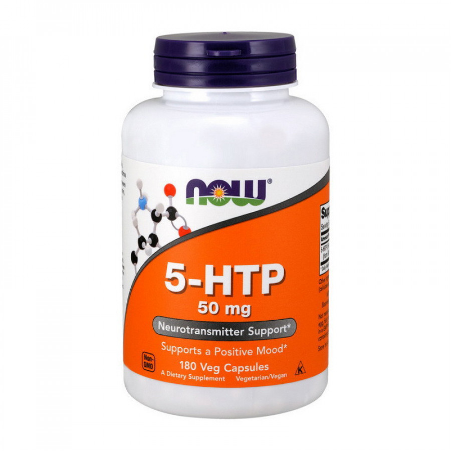 5-HTP 5-гидрокситриптофан, Now Foods, 50 мг, 180 капсул