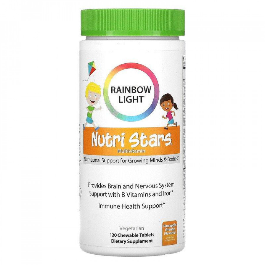 Поливитамины для детей "Nutri Stars" фруктовый пунш, Rainbow light, 120 жевательных таблеток