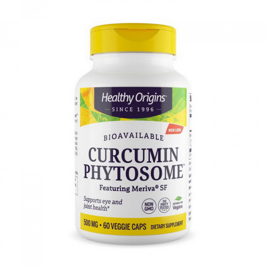 Куркумин, фитосомный комплекс "Curcumin Phytosome" 500 мг, Healthy Origins, 60 капсул
