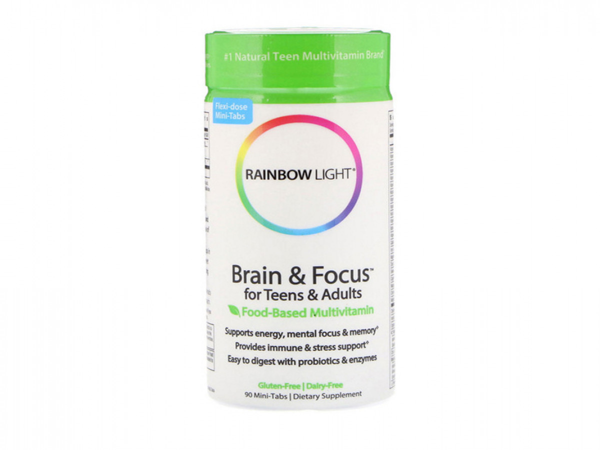 Мультивитамины Brain for Teens & Adults, Rainbow light, для мозга подростков и взрослых, 90 таблеток