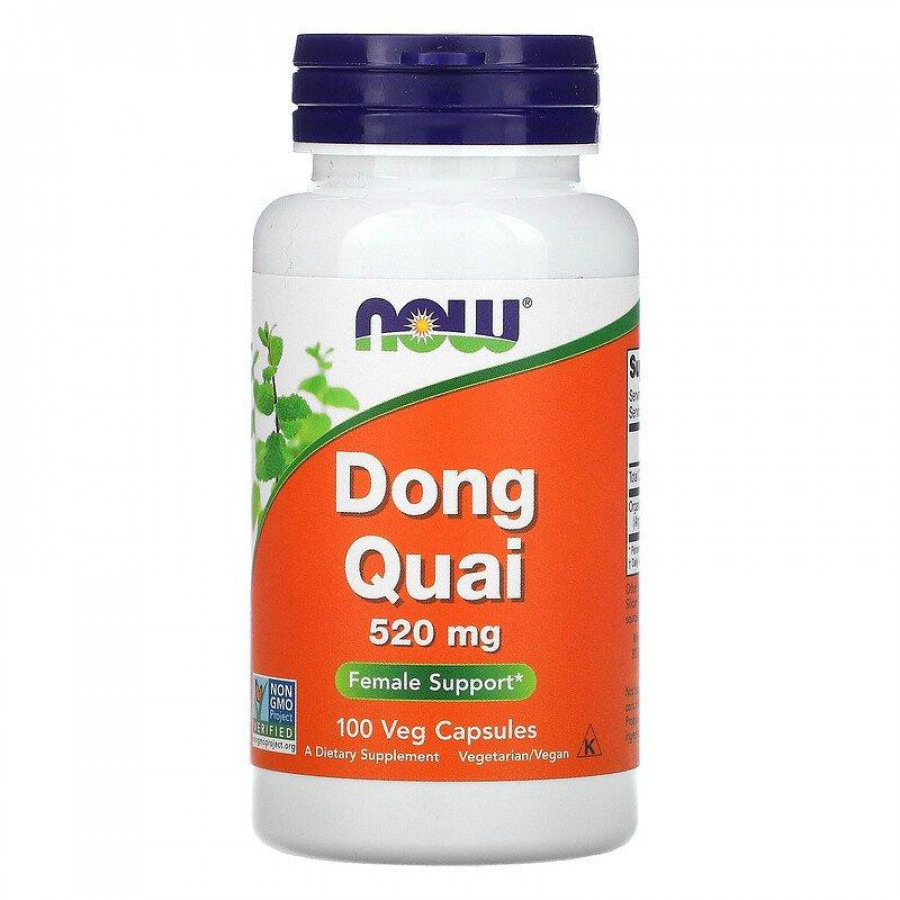 Дягиль натуральный "Dong Quai" 520 мг, Now Foods, 100 капсул