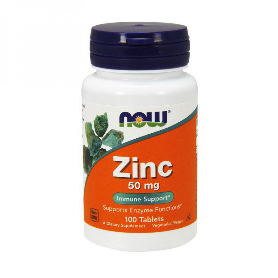 Цинк Zinc, Now Foods, 50 мг, 100 таблеток