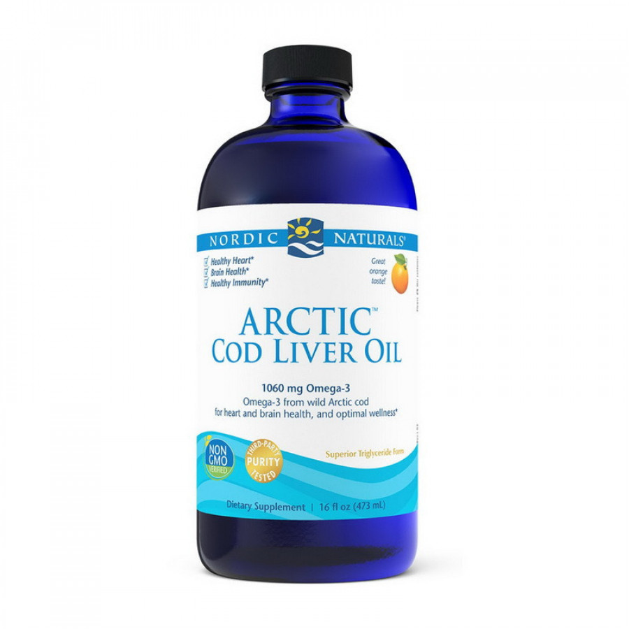 Рыбий жир с омега-3 и витамином D3 "Arctic-D Cod Liver Oil omega-3 + D3" Nordic Naturals, 1060 мг, 437 мл
