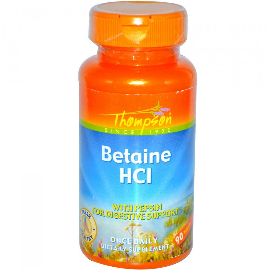 Бетаина гидрохлорид Thompson (Betaine HCl) 324 мг 90 таблеток