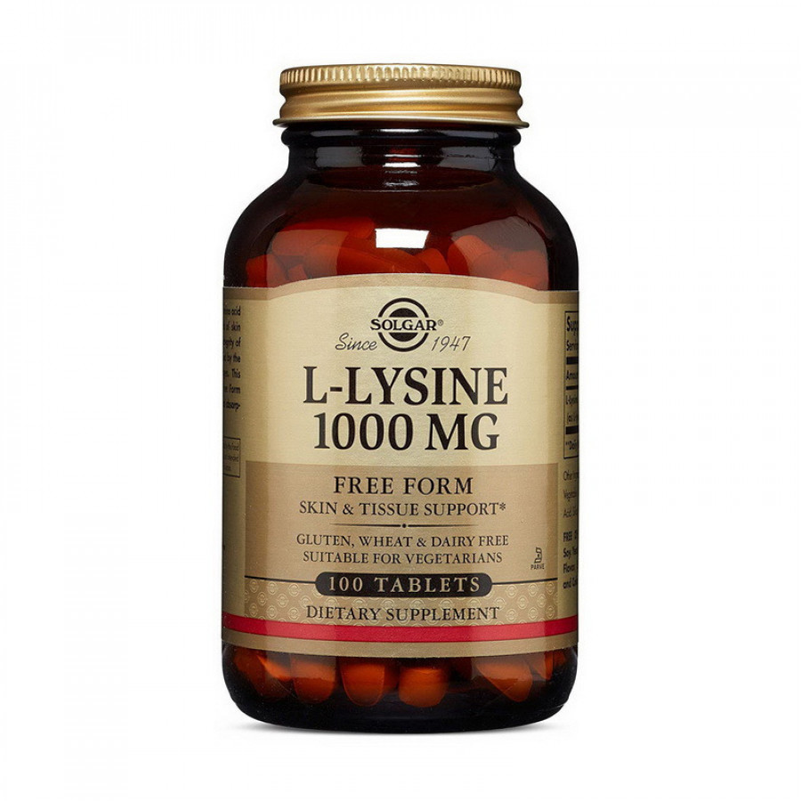 L-лизин "L-Lysine" 1000 мг, Solgar, 50 таблеток