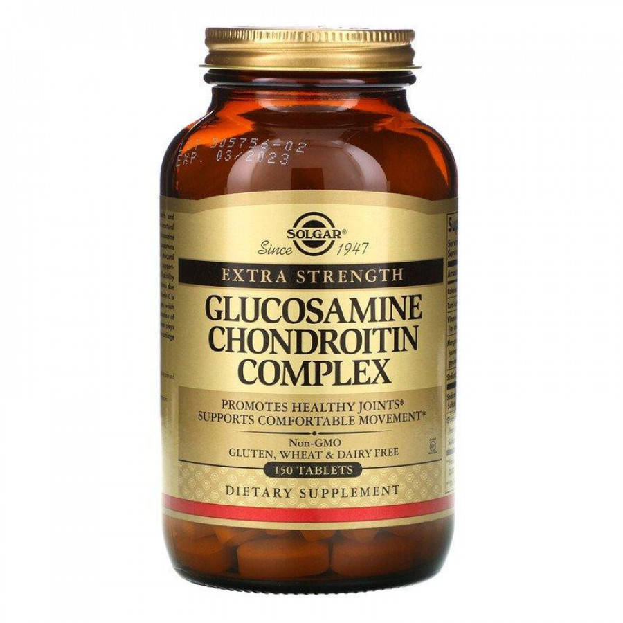 Комплекс глюкозамина и хондроитина "Extra Strength Glucosamine Chondroitin Complex" Solgar, 150 таблеток