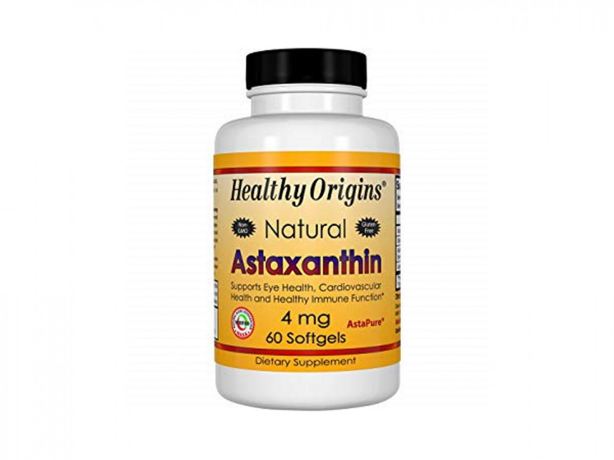 Астаксантин, Natural Astaxanthin, Healthy Origins 4 мг, 60 капсул