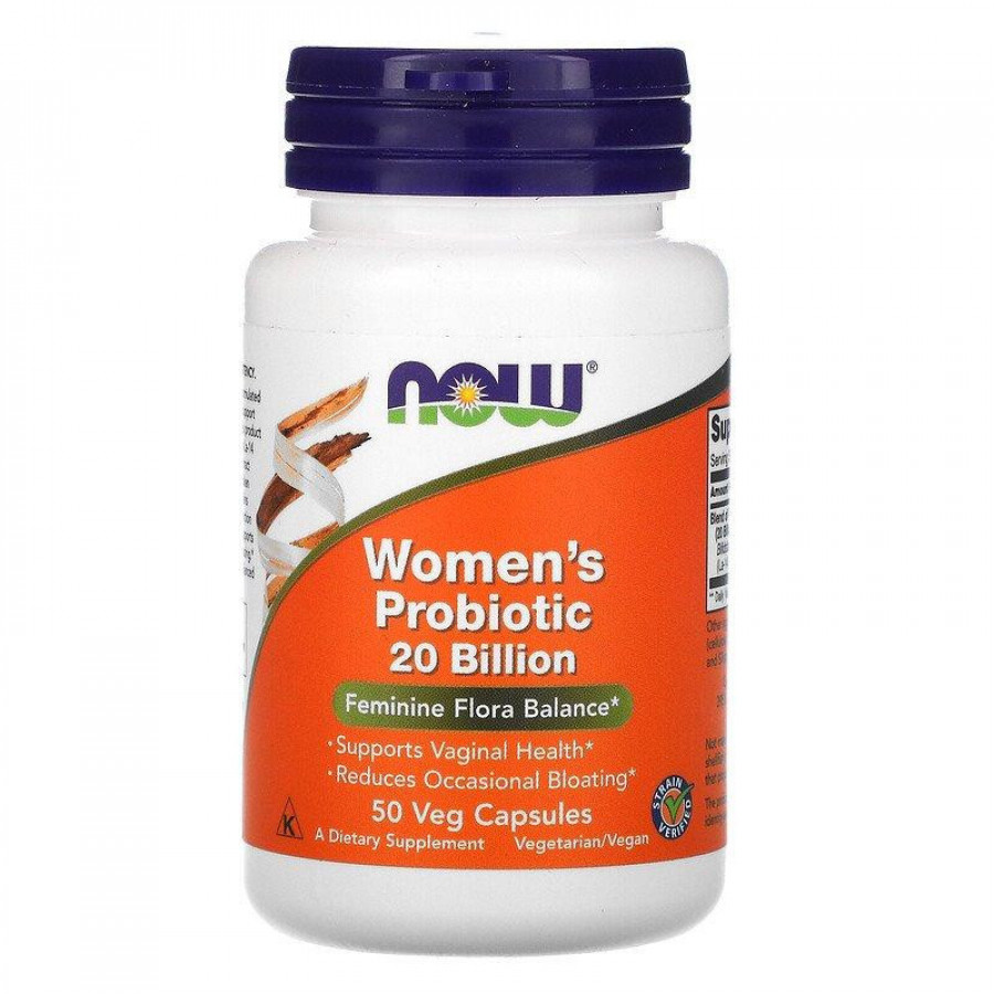 Пробиотики для женщин "Women`s Probiotic 20 Billion" 20 млрд КОЕ, Now Foods, 50 капсул