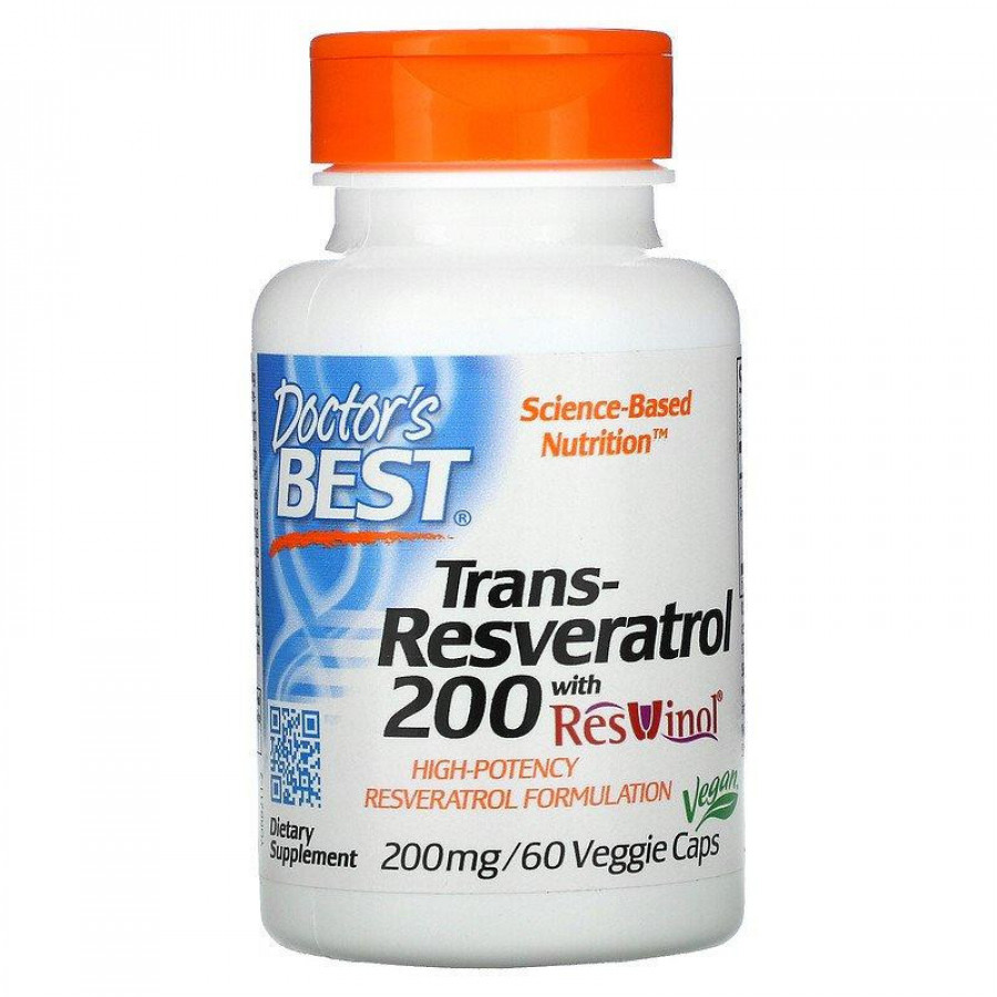 Транс-ресвератрол "Trans-Resveratrol" Doctor's Best, 200 мг, 60 капсул