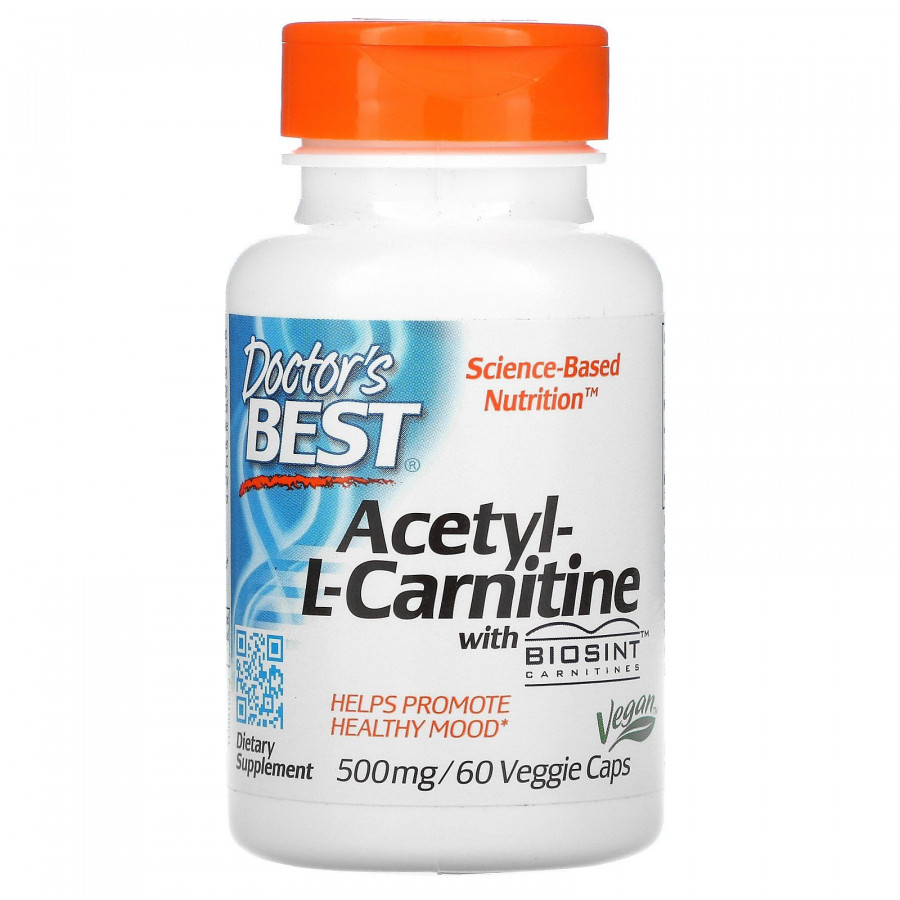Ацетил карнити Doctor's Best (Acetyl-L-Carnitine) 500 мг 60 капсул