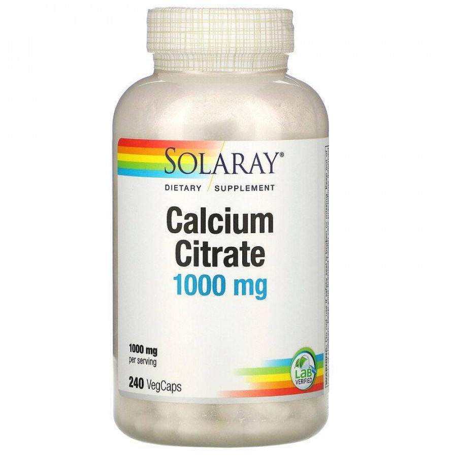 Цитрат кальция "Calcium Citrate" 1000 мг, Solaray, 240 капсул