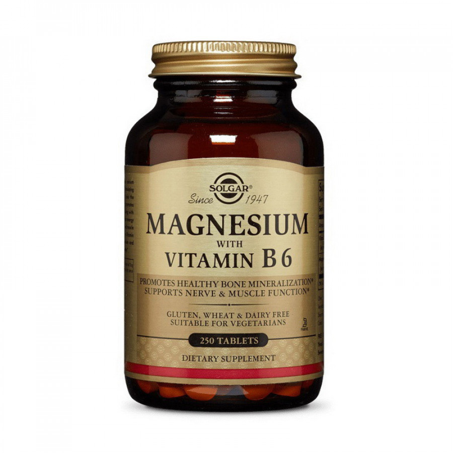 Магний с витамином В6 "Magnesium with Vitamin B6" Solgar, 250 таблеток